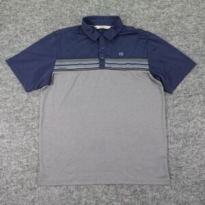 Peter Millar Polo Shirt Mens Large Blue Striped Band Lightweight Polyester Blend
